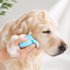 Silicone Pet Bath Massage Brush with Shampoo Dispenser