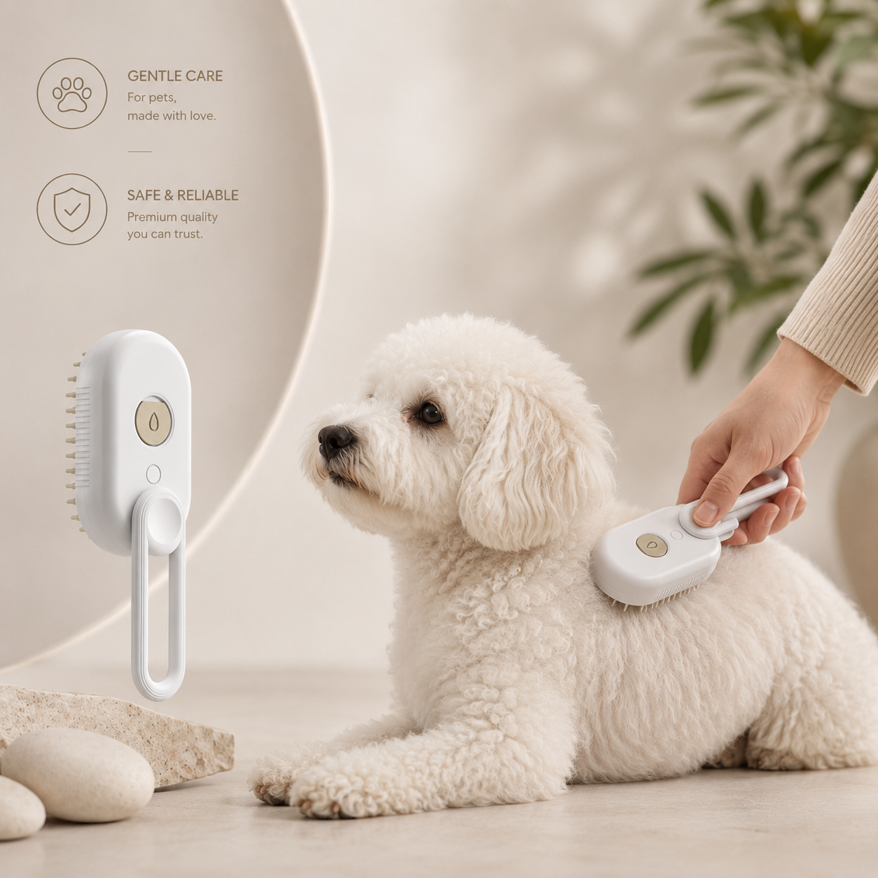Elektrische Katzen-Dampfbürste – 3-in-1 Tierpflegekamm mit Wassersprühfunktion für Katzen und Hunde, USB wiederaufladbar