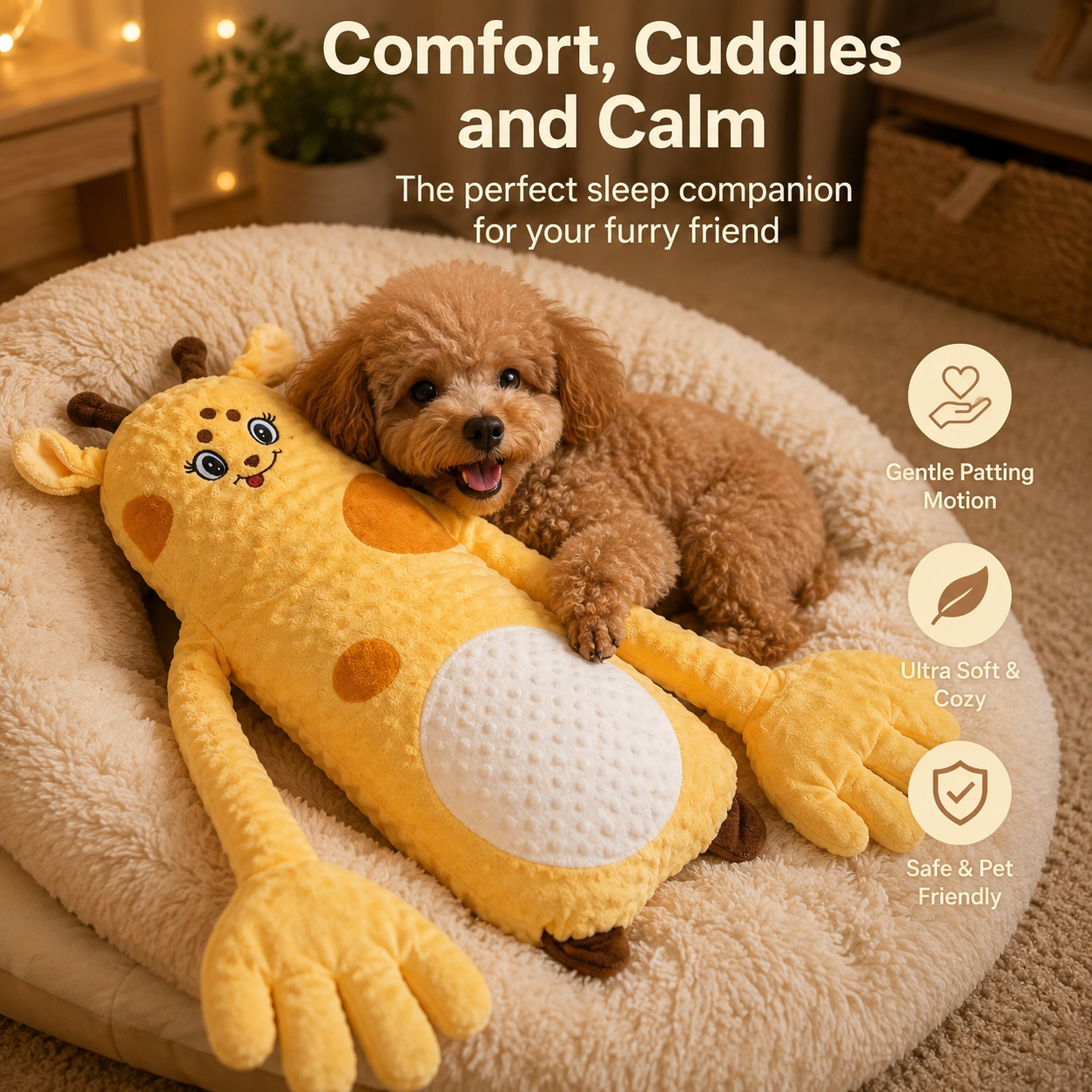  Electric Pet Comfort Pillow with Soothing Patting Motion