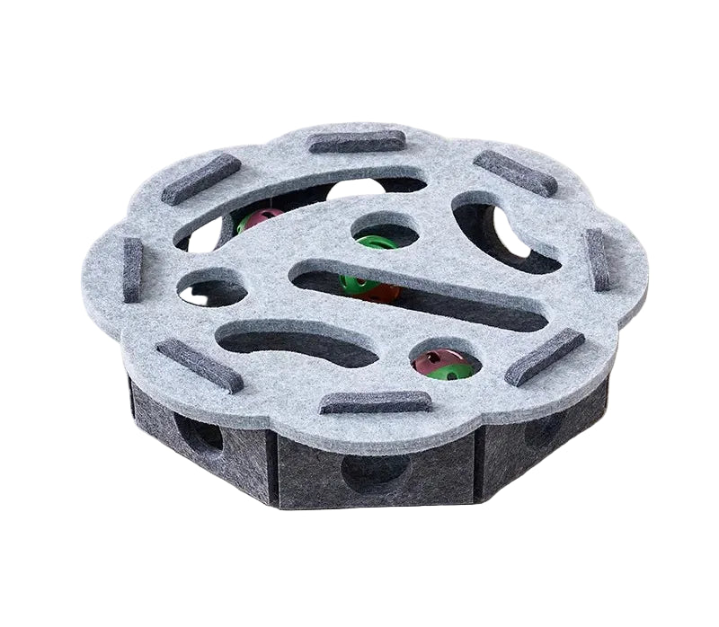Felt Cat Maze Puzzle and Scratching Toy