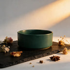 Elevated Dual Pet Bowl with Wooden Base